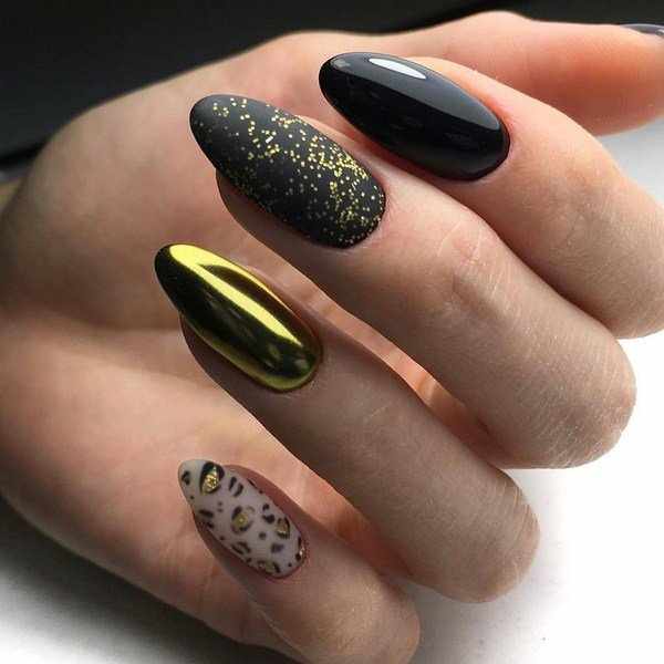 Шикарный золотой маникюр 2020-2021 года: модный дизайн с золотым декором ногтей