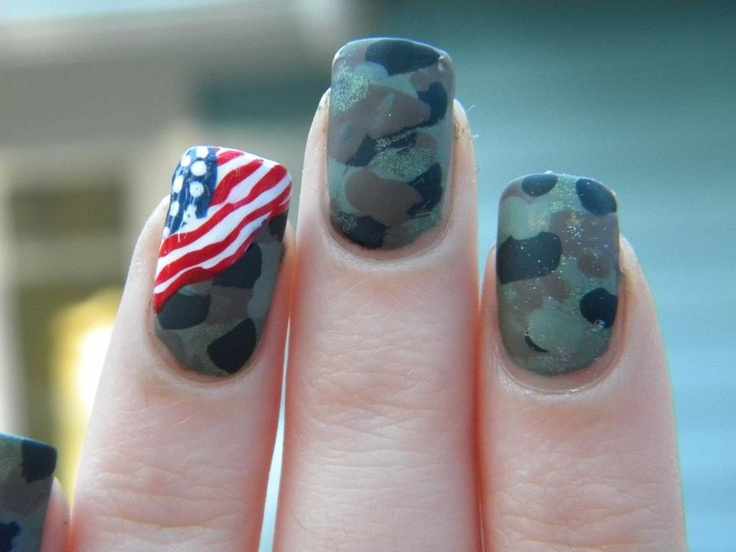 военный маникюр цвета хаки military manicure