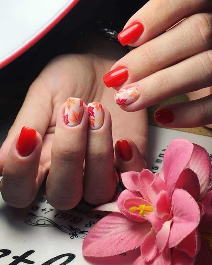 27 фото новинок осеннего дизайна ногтей оранжевый листопад