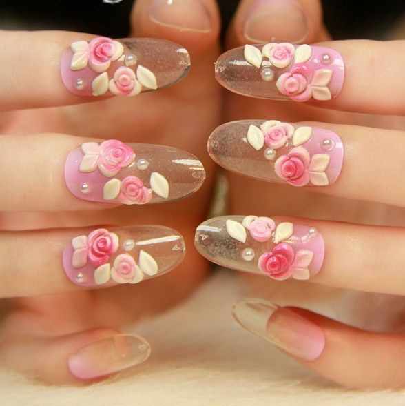 transparent nail design прозрачный маникюр manicure with transparent tips 