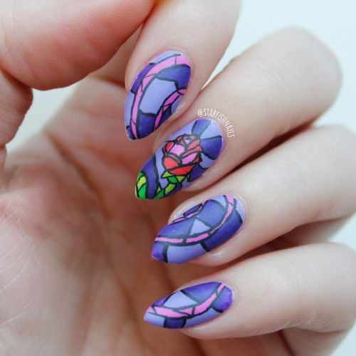 stained glass manicure витражный дизайн ногтей 