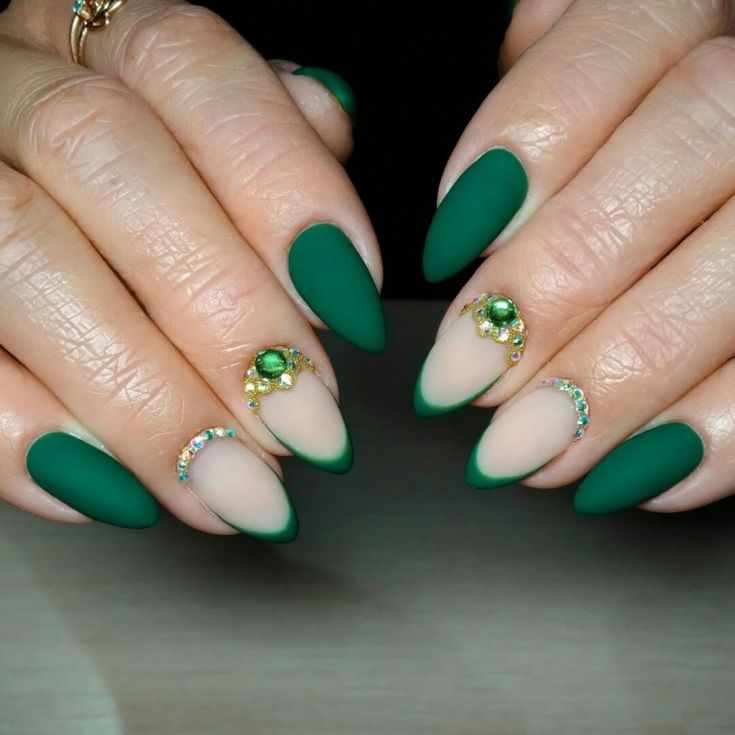 50+ дизайн ногтей в зеленых тонах 2018