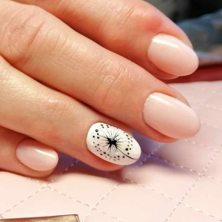 Весенний маникюр одуванчики на ногтях
