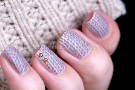 winter manicure with a pattern sweater зимний дизайн ногтей с изображением текстуры свитера 2015 -2016 