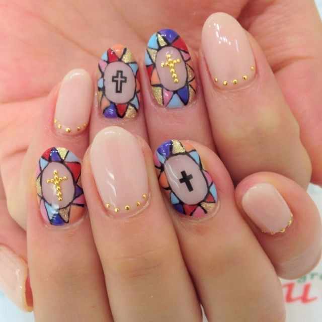 stained glass manicure витражный дизайн ногтей 