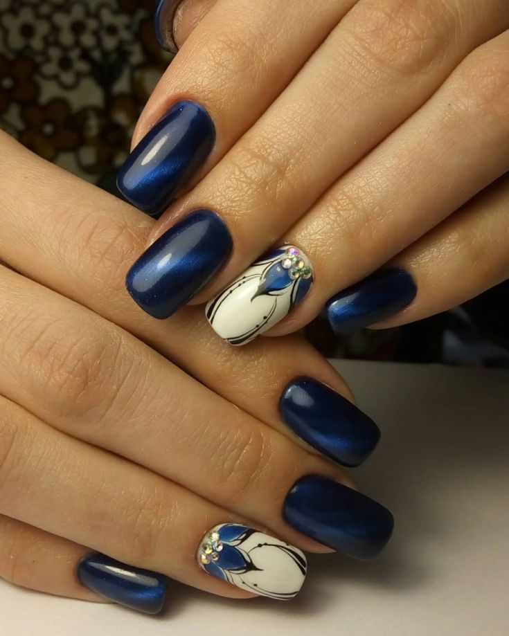 90 фото дизайн ногтей синего цвета 2018