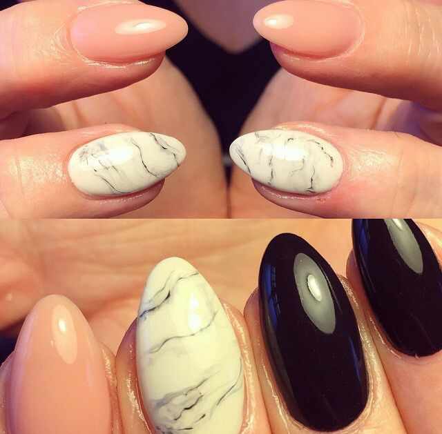 мраморный дизайн ногтей 