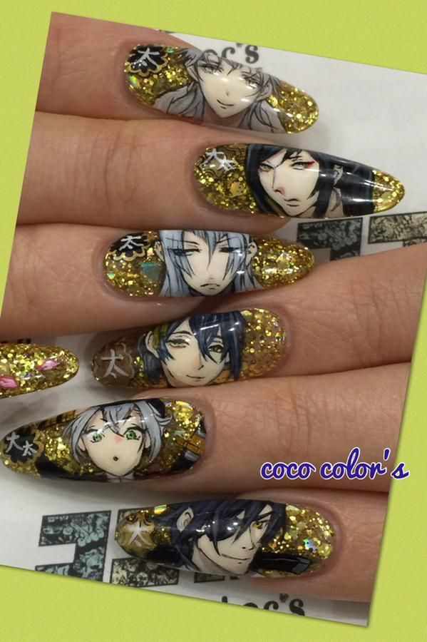 design nail anime анимешный дизайн ногтей парни