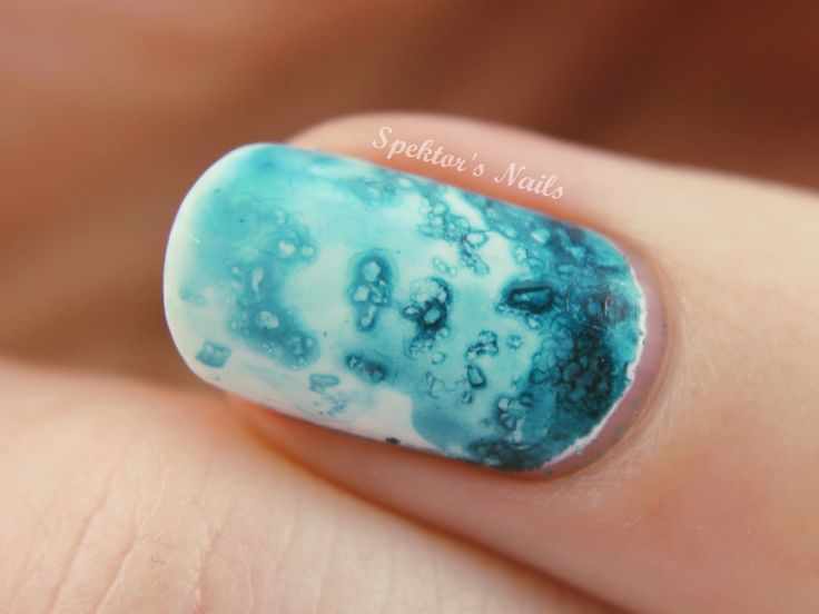 маникюр бирюзового цвета turquoise nail polish 