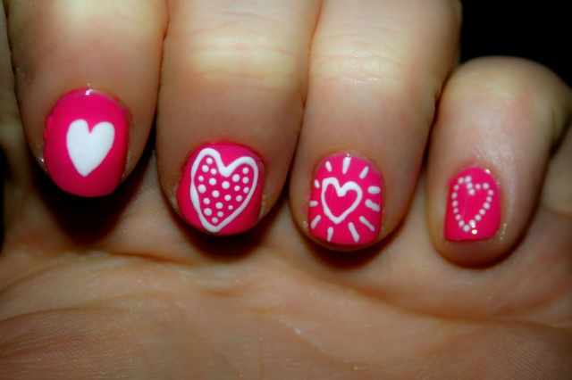 design nail heart маникюр с валентинкой 