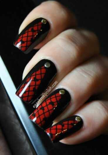 ногти вуаль колготки кружева красные nail design lace