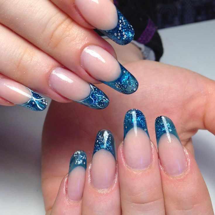 аквариумный дизайн наращенных ногтей