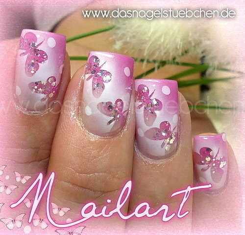 nail design airbrush дизайн ногтей аэрография розовый