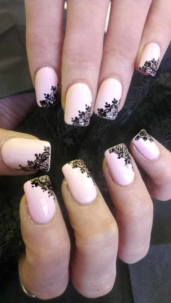 ногти вуаль колготки кружева розовые nail design lace