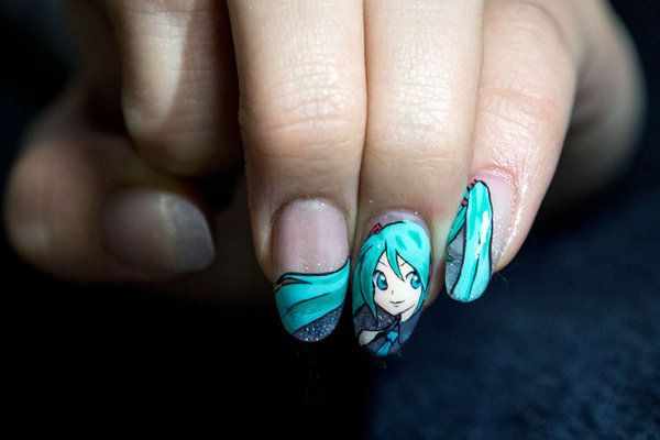 design nail anime анимешный дизайн ногтей 