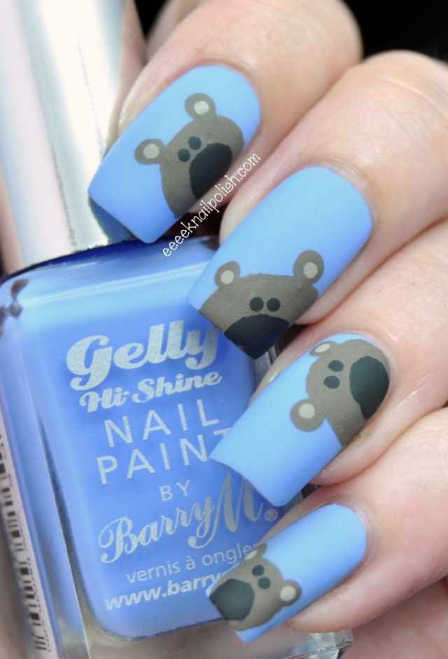 дизайн ногтей животные медведь