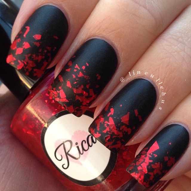 red black manicure красно чёрный дизайн ногтей матовый