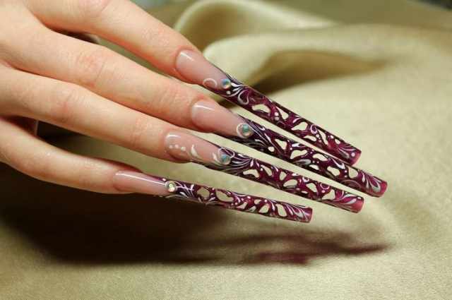 модный дизайн ногтей от чемпионов дырявые ногти design of extension of long nails